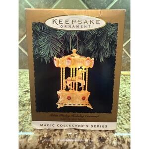 NISP 1994 Hallmark Keepsake Tobin Fraley Holiday Carousel #1 Light Music Vintage